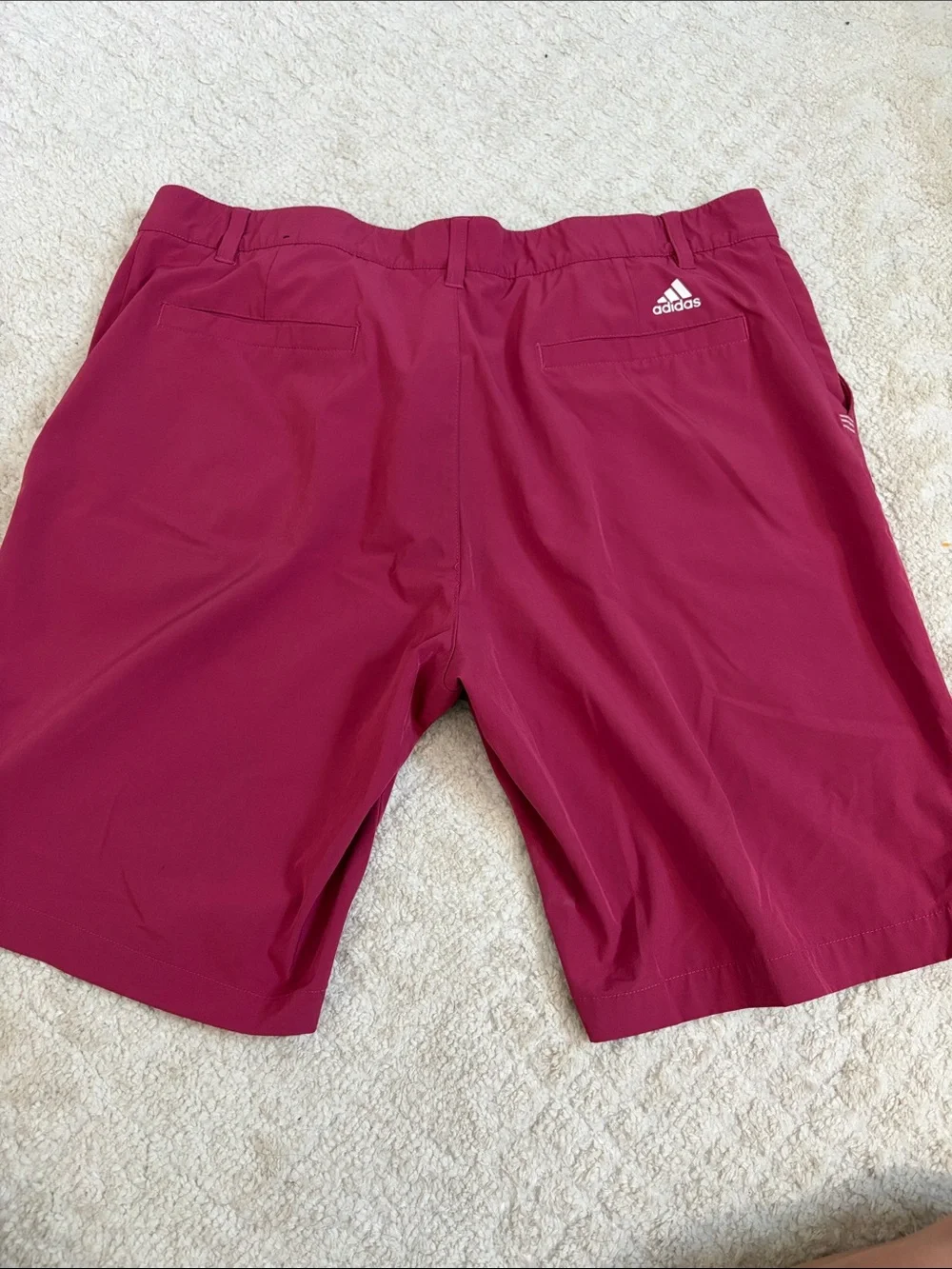 adidas Men's Flat Front Shorts in Deep Magenta